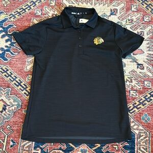 Chicago Blackhawks Adidas Women's Polo Large Black New Never Worn Authentic